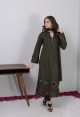 OLIVE KNITTED KURTA SET